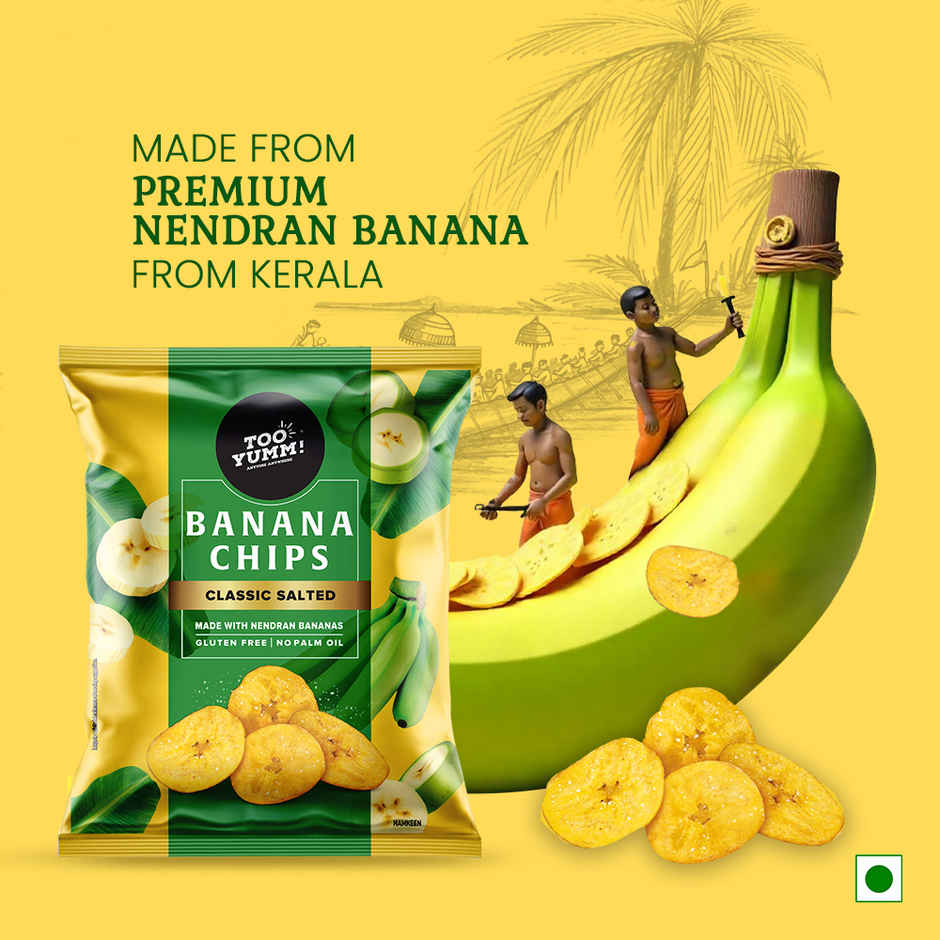 Too Yumm Classic Salted Banana Chips Made From Premium Nendran Bananas, No Palm Oil Healthy Snacks Combo