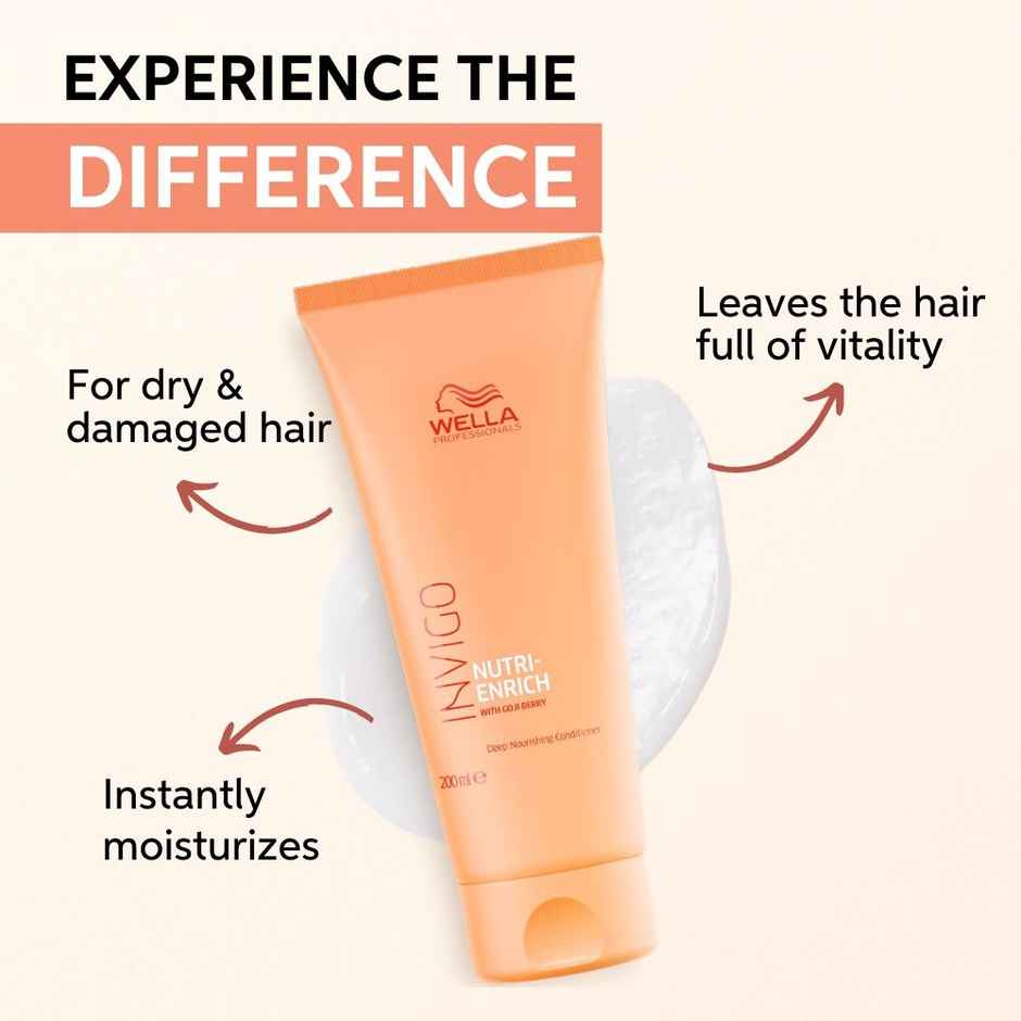Wella Professionals Invigo Nutri Enrich Conditioner For Dry, Frizzy & Damaged Hair with Goji Berry