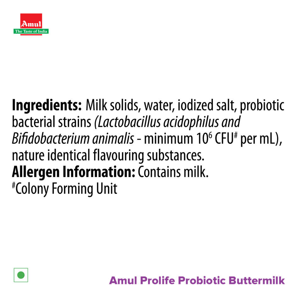 Amul Prolife Probiotic Buttermilk Bottle