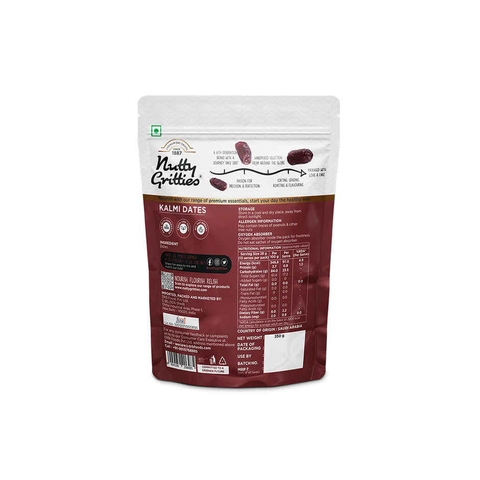 Nutty Gritties Premium Kalmi Dates - High Fibre