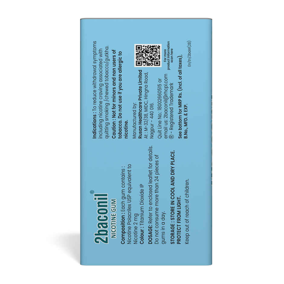 2baconil 2mg Mint Flavour Nicotine Gum