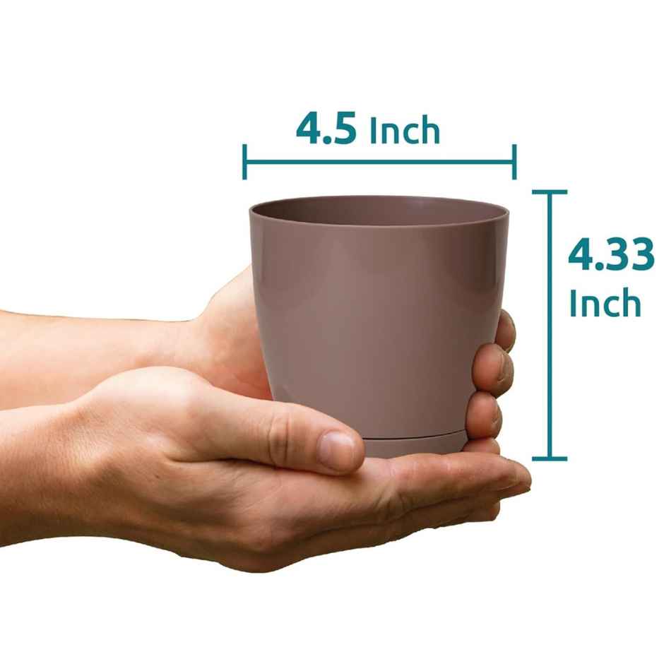 Nurturing Green - Self Watering Pots | Set of 4 | Assorted | Size: 11.5cm x 11cm