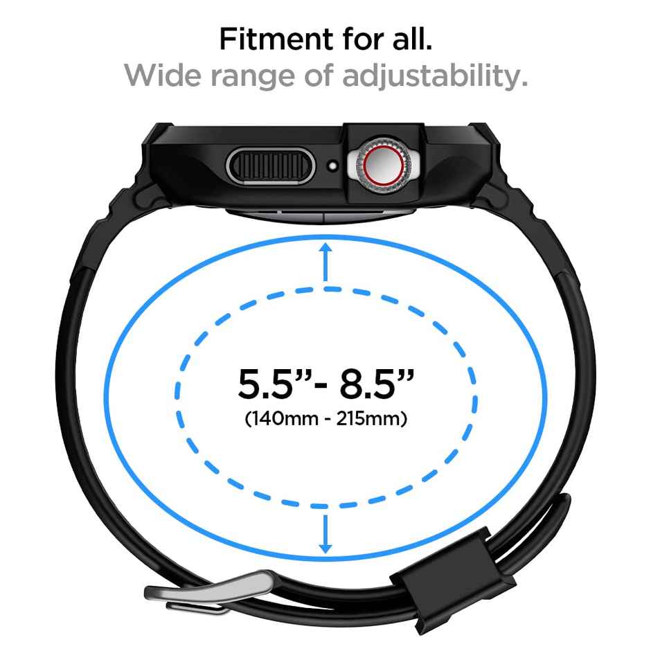 Spigen Apple Watch 9/8/7 (45mm) / SE (2nd/1st Gen)/6/5/4 (44mm) Case Rugged Armor Pro Black