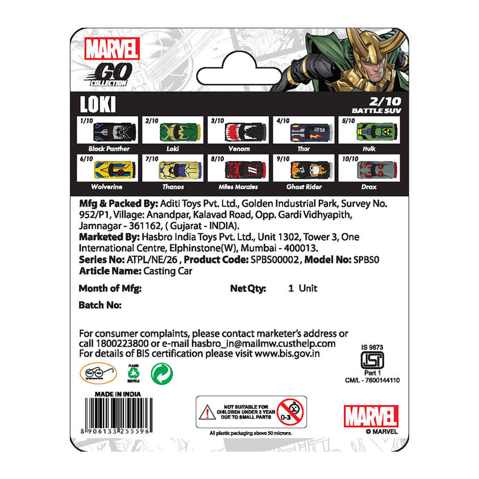 Hasbro Marvel Go | Loki - Diecast Toy Car
