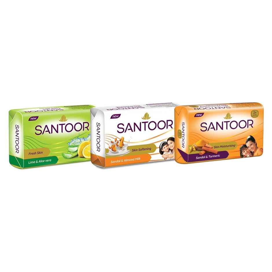 Santoor Skin Moisturizing Sandal and Turmeric Bathing Soap With Anti-Aging Properties