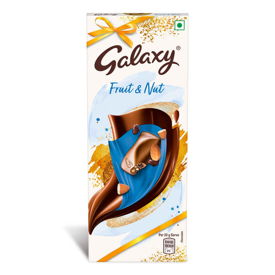 Galaxy Fruit & Nut Milk Chocolate Bar Loaded With Almonds & Raisins