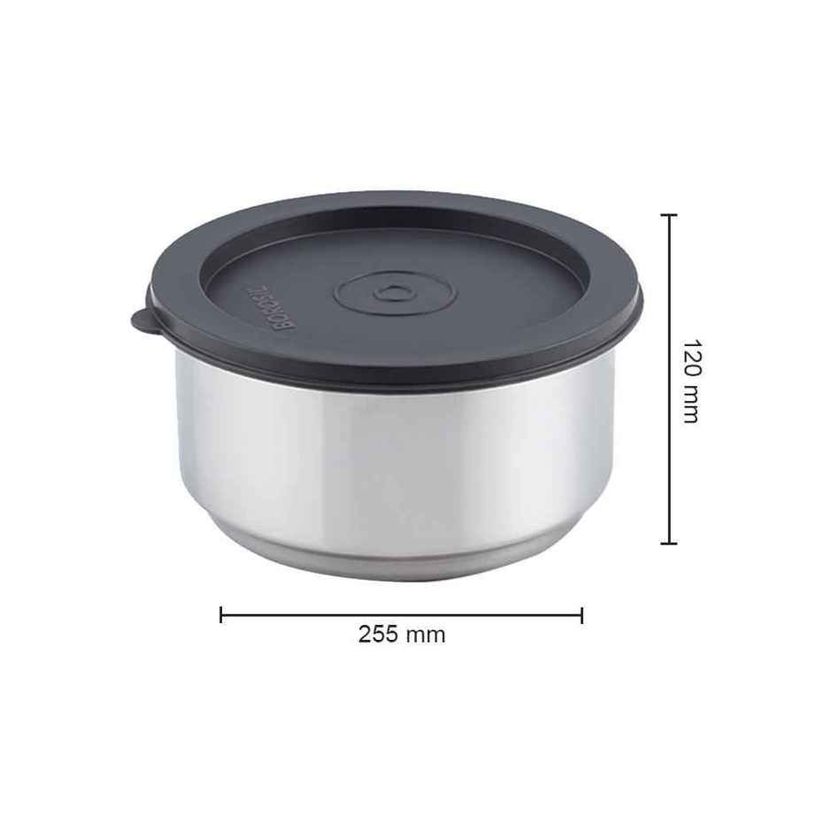 Borosil Carry Fresh Stainless Steel Insulated Lunch Box With Bag (280 ml x 2 + 180 ml x 2)