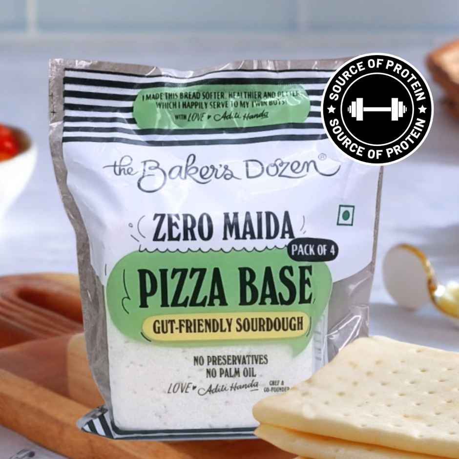 The Baker's Dozen Zero Maida Pizza Base | Made with Gut Friendly Sourdough Bread | Wholewheat