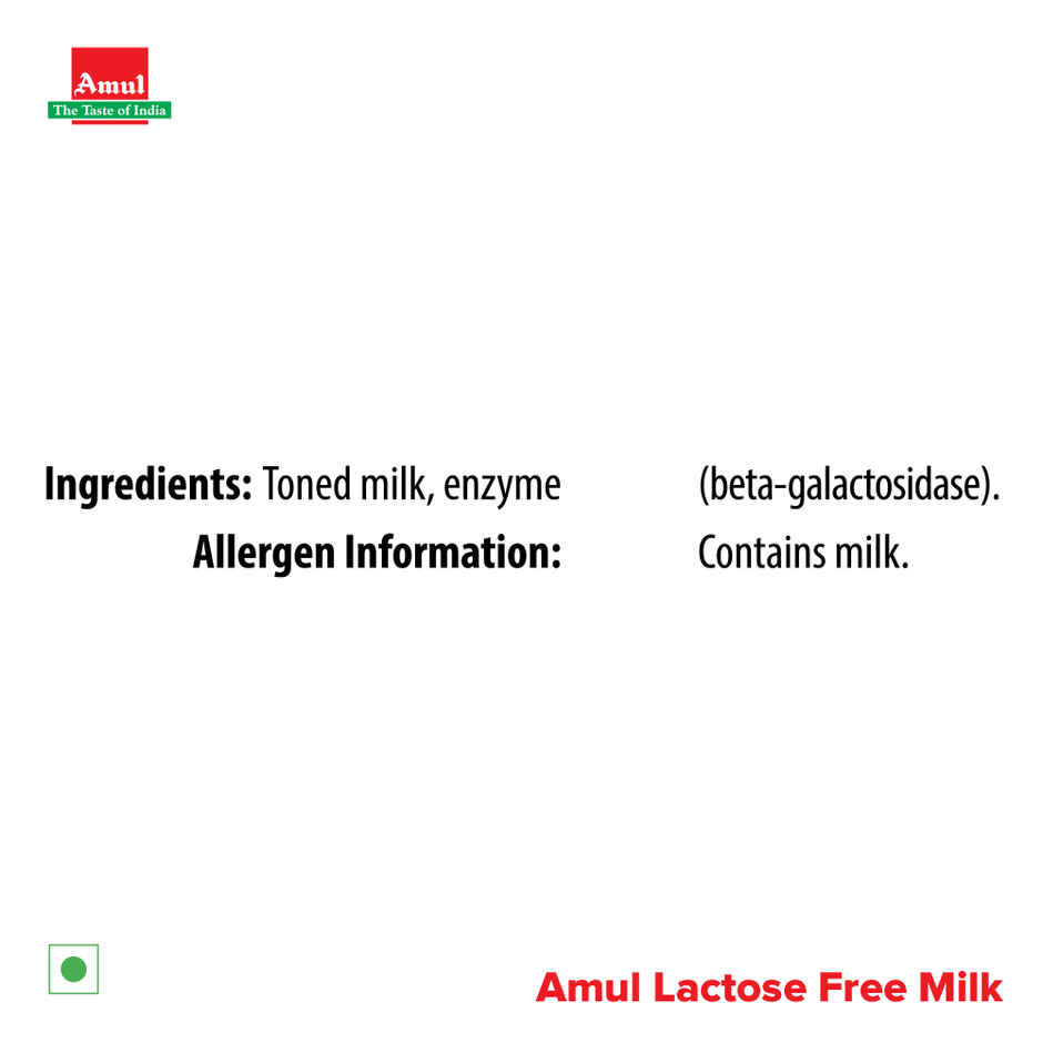 Amul Lactose Free Milk (Tetra Pack)