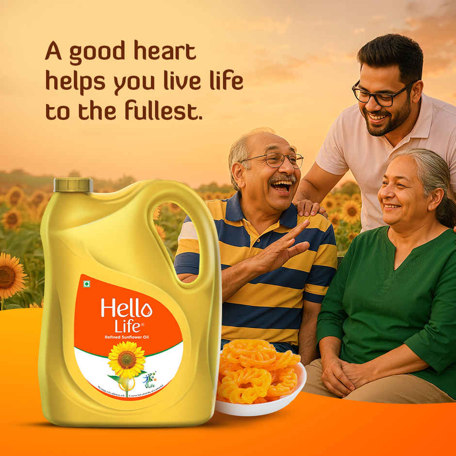 Hello Life Refined Sunflower Cooking Oil | Jar