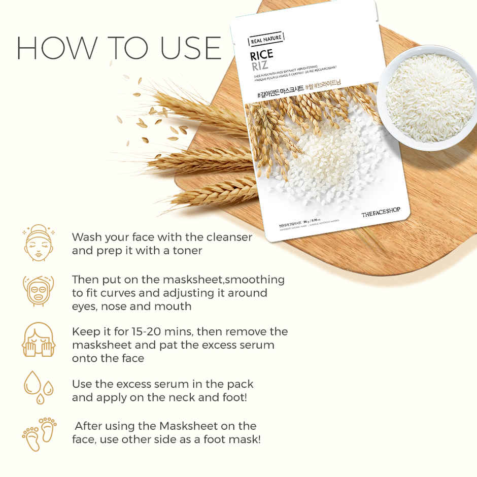 The Face Shop Real Nature Rice Face Mask (Rice)