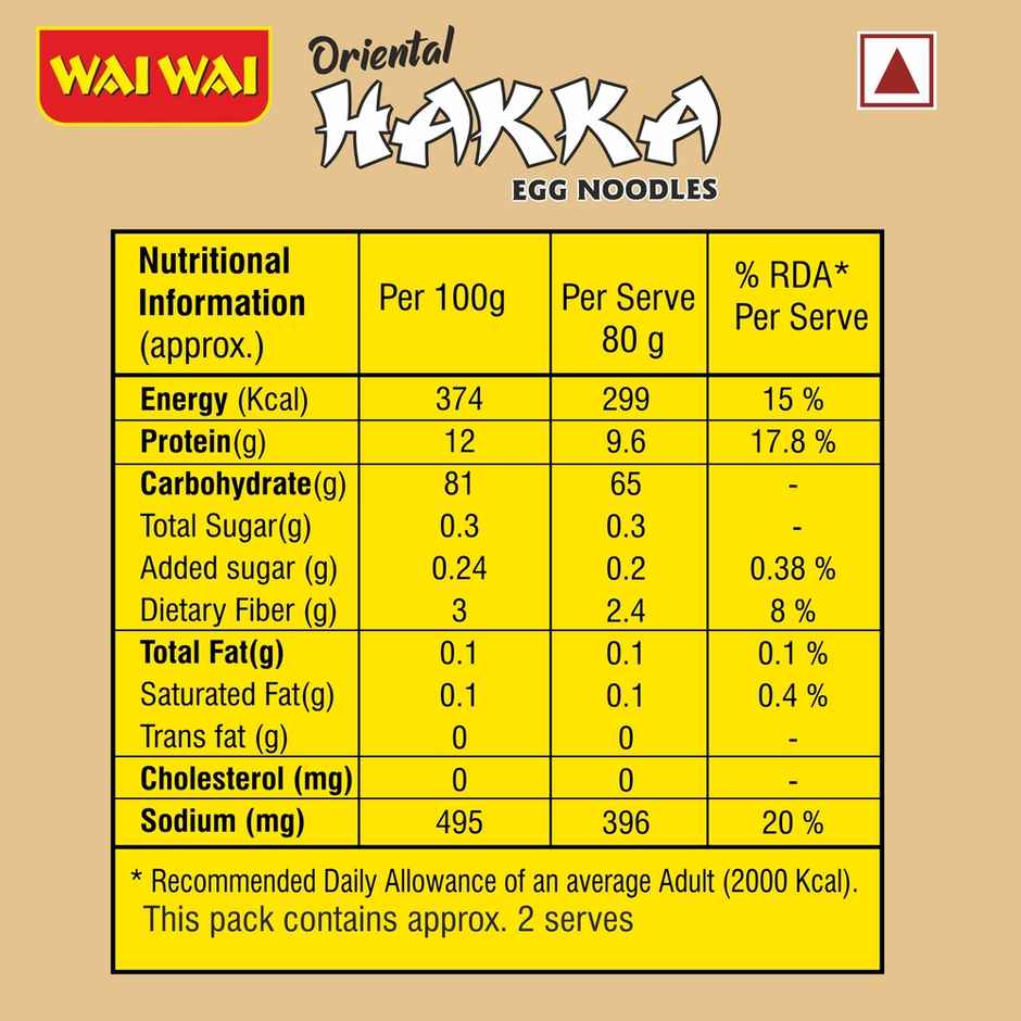 Wai Wai Oriental EGG Hakka Noodles