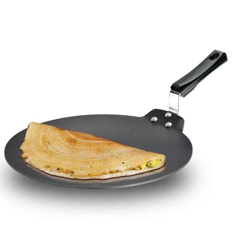 Hawkins Futura 33 Cm Dosa Tava Non Stick Dosa Tawa Big Dosa Tawa - Black