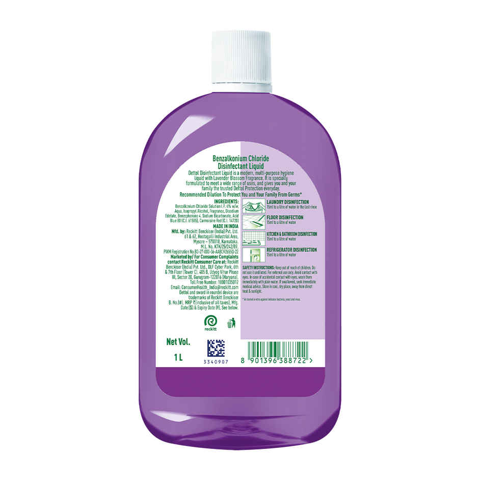 Dettol Liquid Disinfectant for Floor Cleaner, Surface Disinfection (Lavender Blossom)