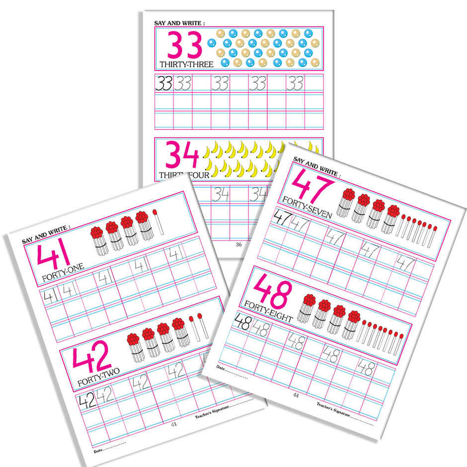 Dreamland Number Writing Book 1 to 50 for Kids Age 3 to 7