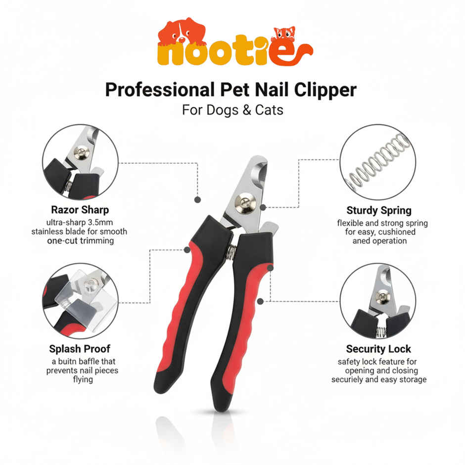Nootie Pet Nail Clipper with Nail Filer | Safe Grooming Tool