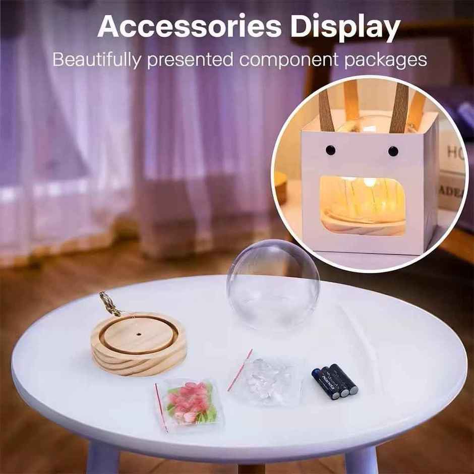 Hashwow Romantic Round Tulip Night Light Lamp Elegant Led Ball Lamp, Includes 9 Diy Tulip Flowers