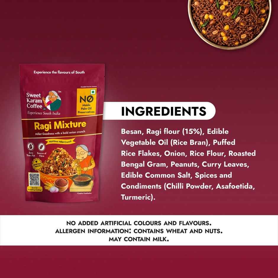 Sweet Karam Coffee Ragi Mixture Namkeen - No Palm Oil
