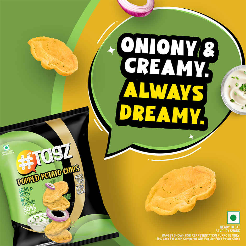 Tagz Popped Potato Chips Cream & Onion