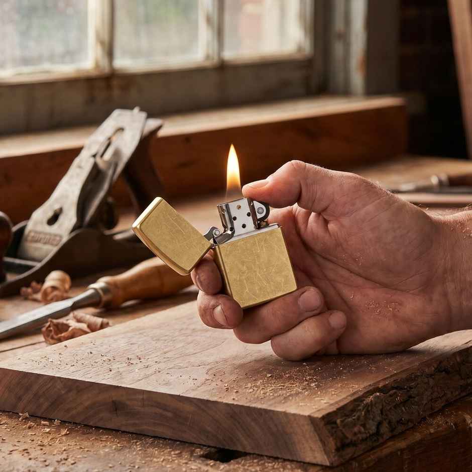 Zippo Classic Street Brass Windproof Pocket Lighter 