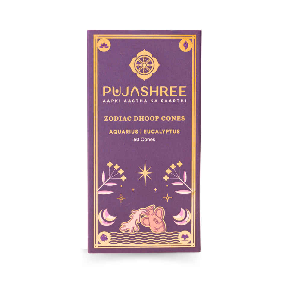 Pujashree Zodiac Dhoop Cones | Aquarius - Eucalyptus