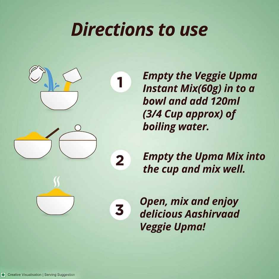 Aashirvaad Instant VEGgie Upma | Ready to Eat Upma with Added VEGetables