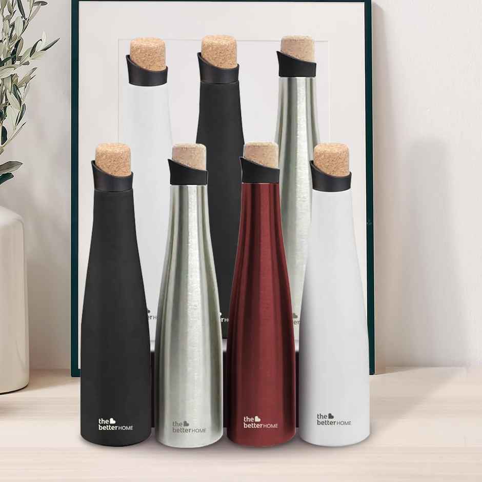 The Better Home 750Ml Insulated Stainless Steel Water Bottle With Cork Cap | Wine