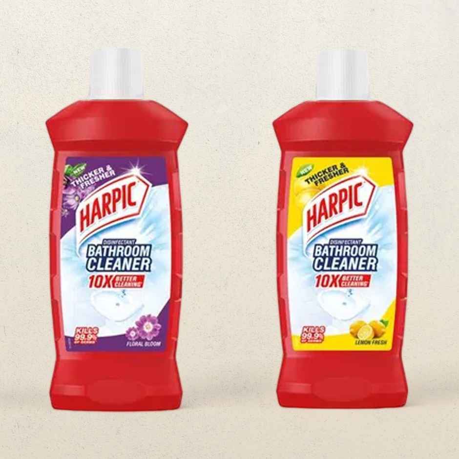 Harpic Disinfectant Bathroom Cleaner Liquid Floral(1l) & Harpic Disinfectant Bathroom Cleaner Liquid Lemon(1l) Combo