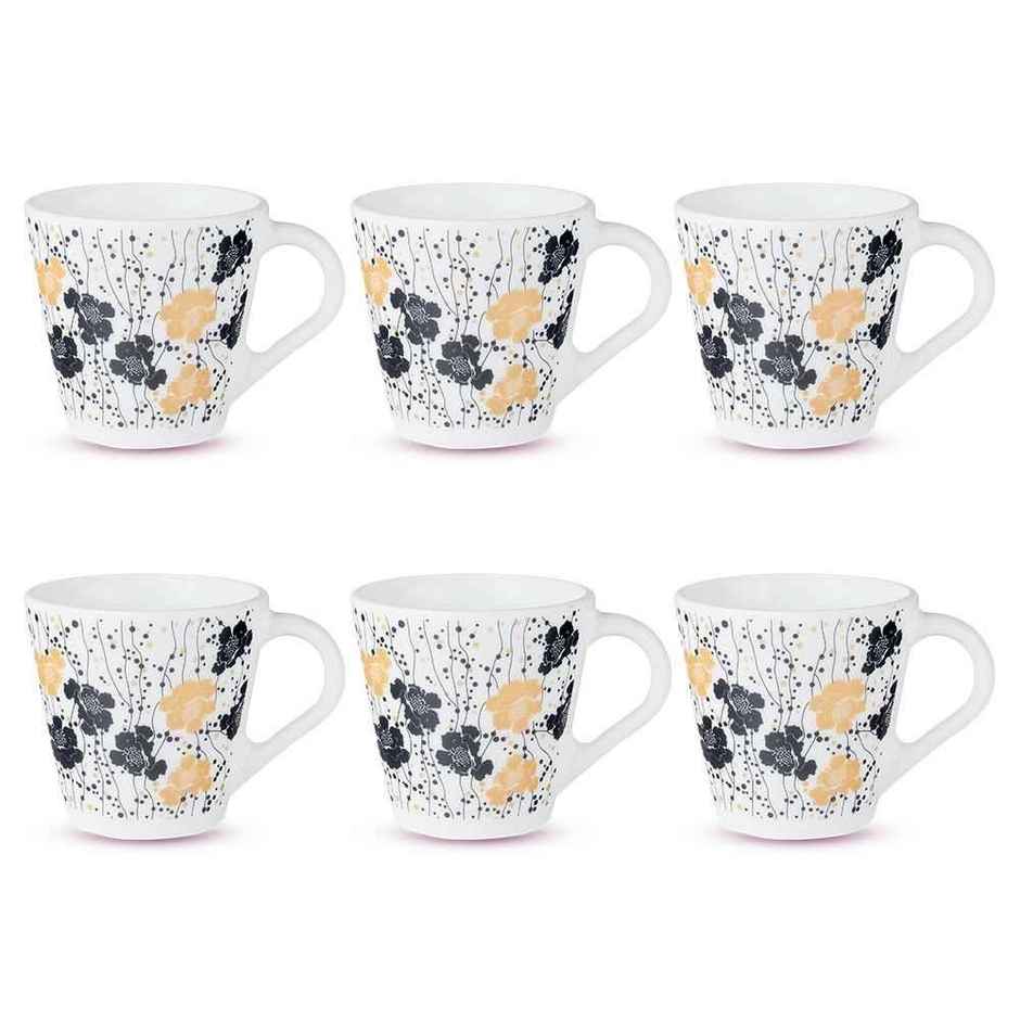 Larah By Borosil Dreamer Opalware Mug, Tea/Coffee Mug, 160Ml Each,Microwave & Dishwasher Safe