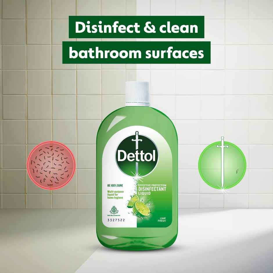 Dettol Liquid Disinfectant for Floor Cleaner, Surface Disinfection (Lime Fresh)