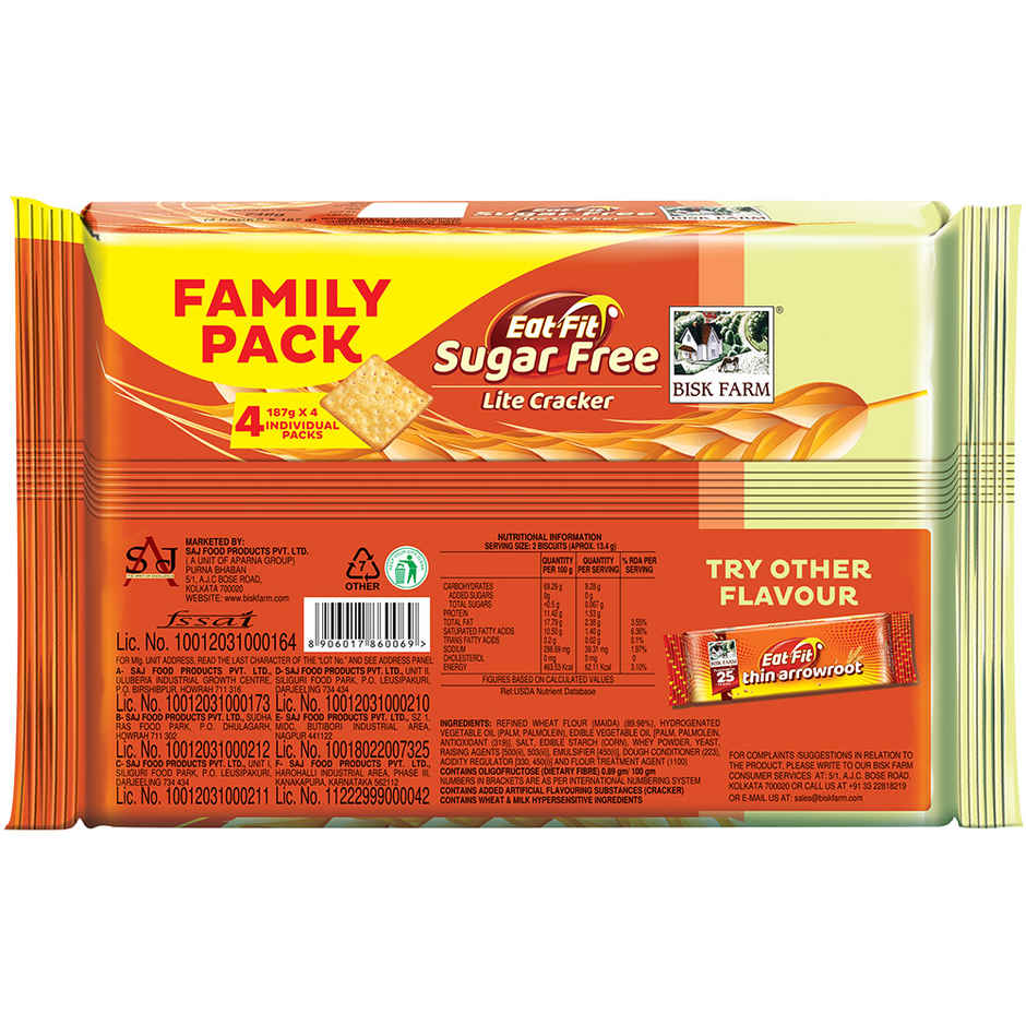Biskfarm Eat-Fit Sugar Free Lite Cracker