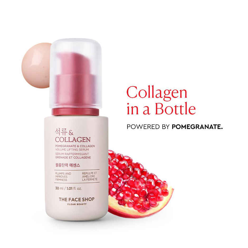 The Face Shop Pomegranate And Collagen Serum, With Hyaluronic Acid, For Skin Firming