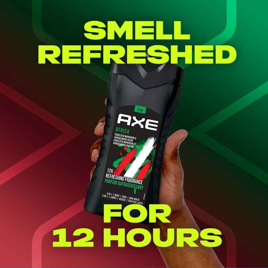 Axe Africa 3-in-1 Body,Face & Hair Wash | For Men