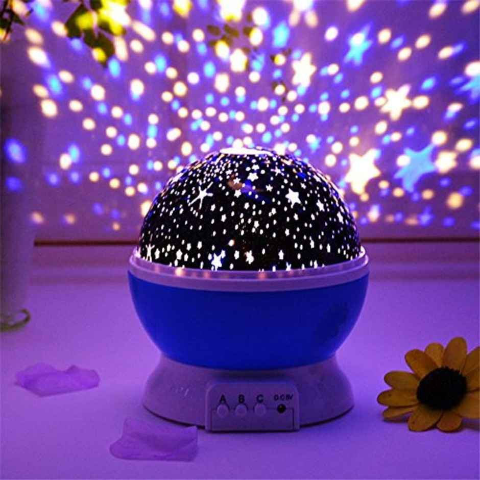 Toyshine Star Moon Night Light Projector with 12 Color Modes, 360 Degree Rotating Lamp for Kids