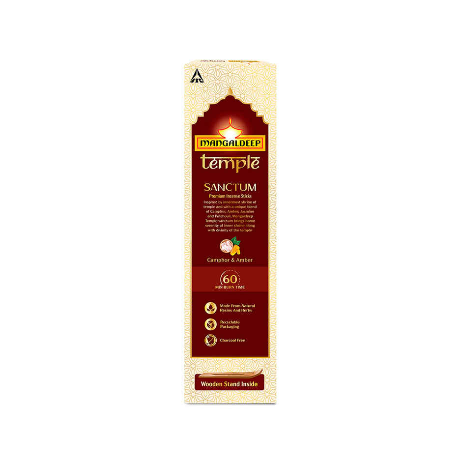 Mangaldeep Temple Sanctum with Camphor & Amber Infused Fragrances | Hand Rolled Premium Incense
