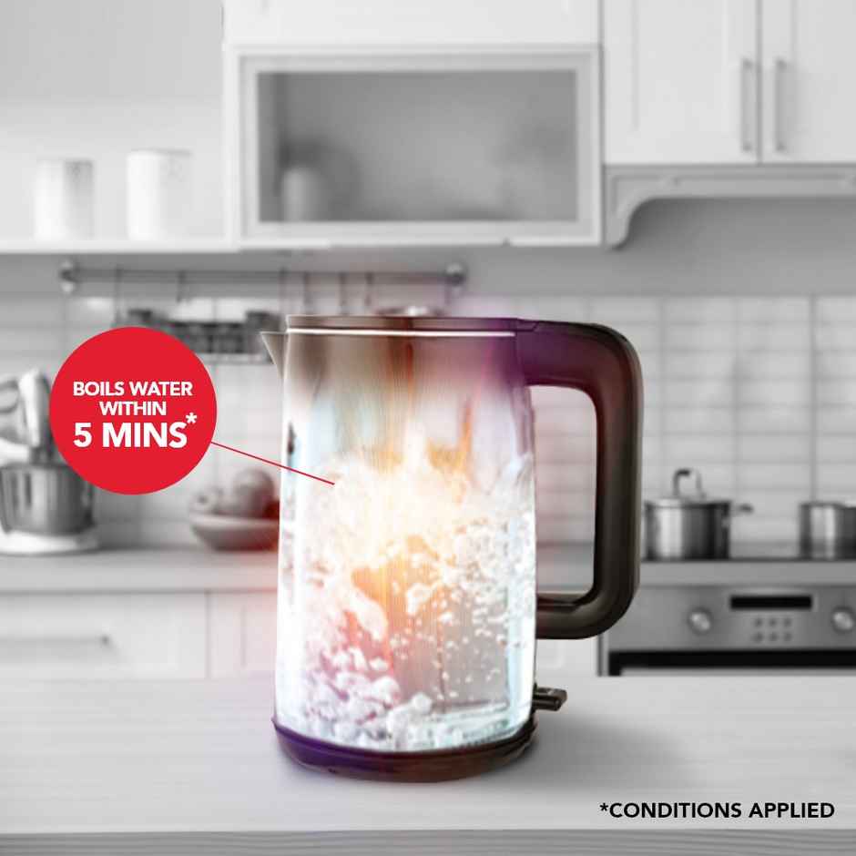 Sharp Electric Kettle 1.5 L EKJ-15DN-B | Glossy Black | Double Layered Stainless Steel Protection