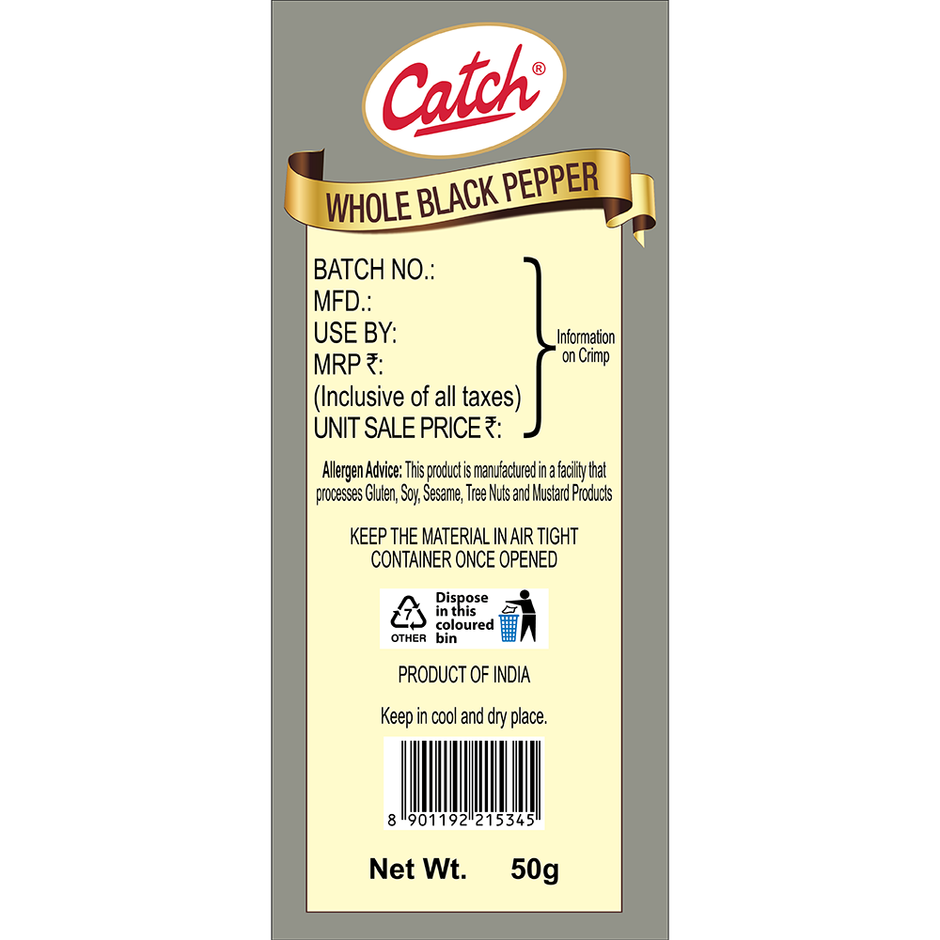 Catch Black Pepper Whole - Pouch