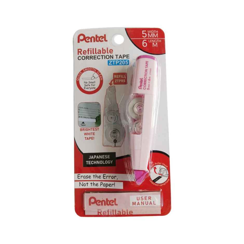 Pentel ZTP205 Correction Tape Single Pink Body