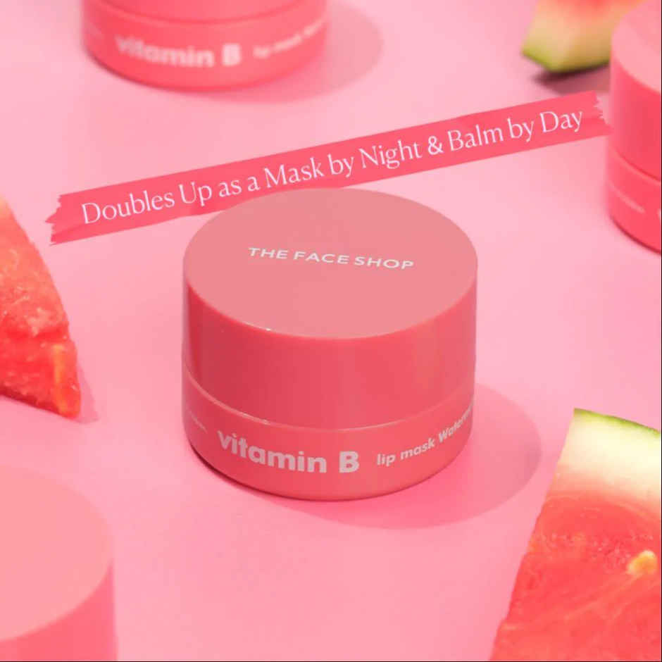 Tha Face Shop Vitamin B Overnight Lip Balm Mask | Watermelon Extract & Hyaluronic Acid | Soft Lips
