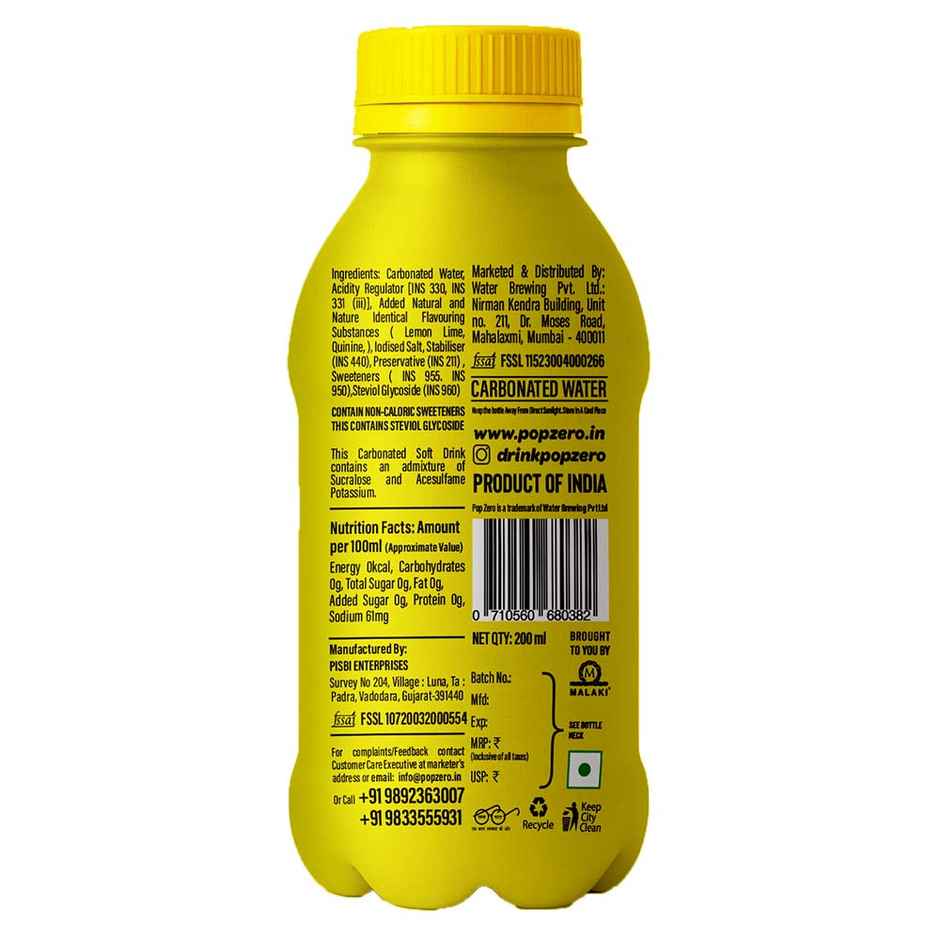 Pop Zero! Tonic Water | 0 Cal | 0 Sugar