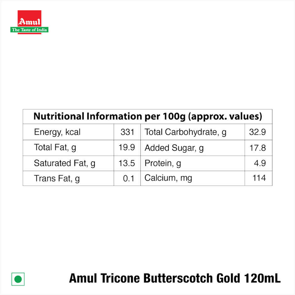 Amul Gold TriCone Butterscotch Ice Cream Cone Combo