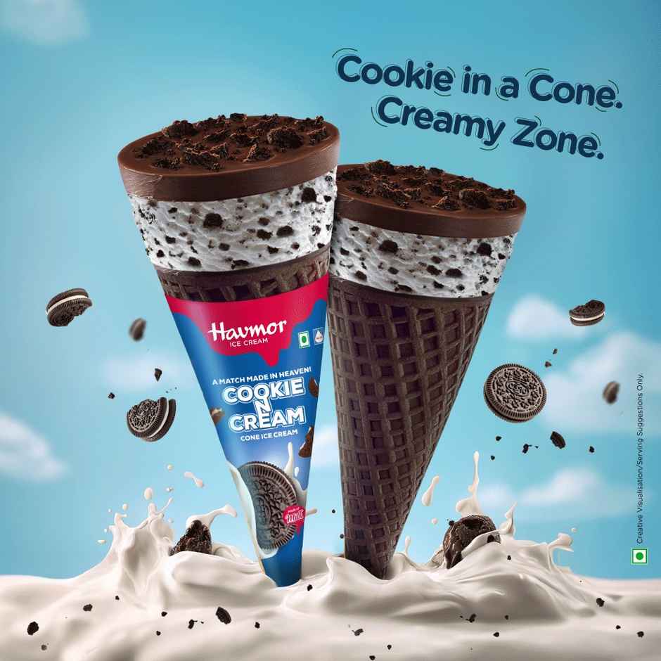 Havmor Cookie N Cream Cone | Crunchy Cone Treat