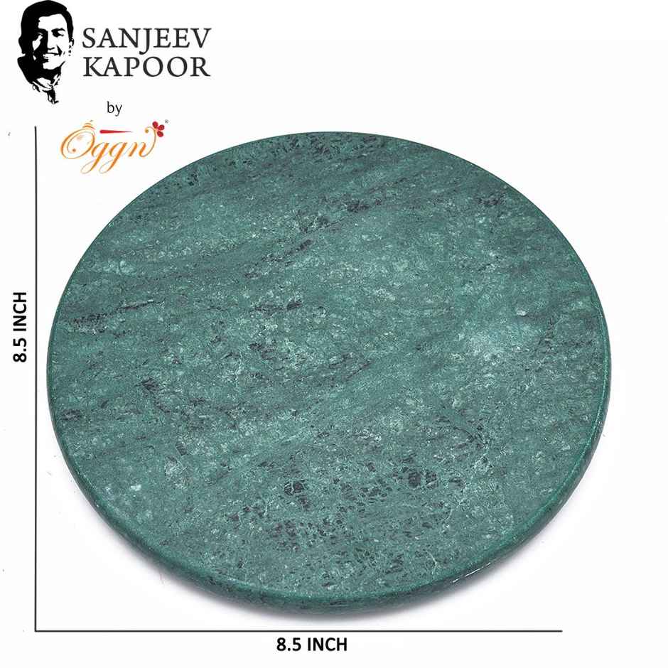 Sanjeev Kapoor by OGGN Granite |Green Marble| Chakla/Rolling Pin Board/Roti & Chapati Maker - 9 Inch