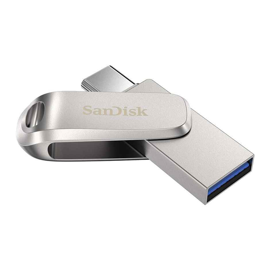 Sandisk Mobile Pen Drive Luxe 64 GB | Usb Type A & Usb C Connector | Up To 400Mb/S R - Silver