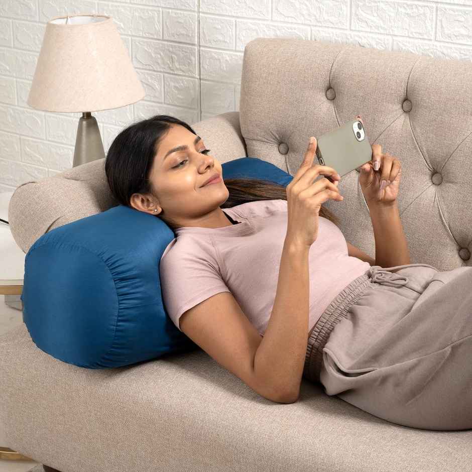 Wakefit Bolster Pillow | Set of 2 | Soft and Supportive | Comfortable for Neck and Back | Teal