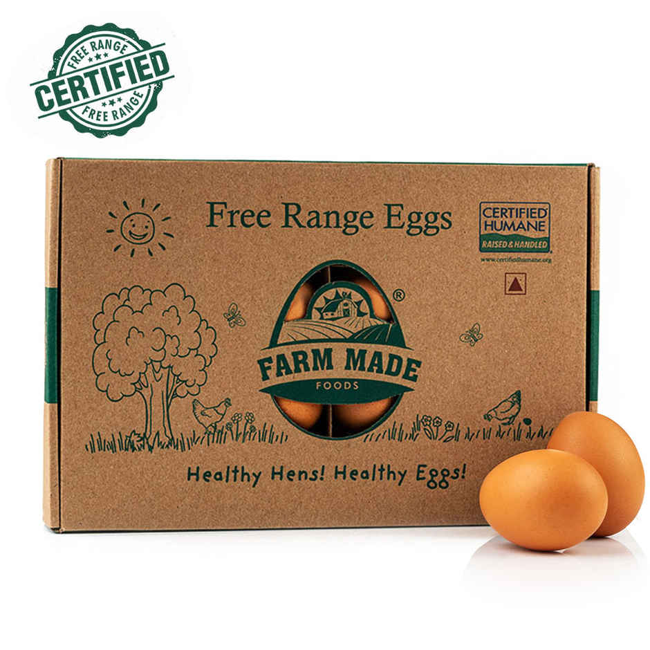 Farm Made Free Range Brown Eggs - Protein Rich | Veg Feed | Non-Fertile