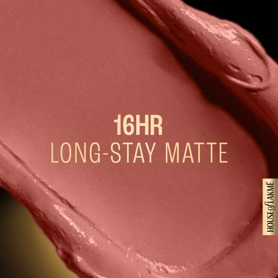 Lakme Forever Matte Liquid Lip, 16hr Lipstick, Lightweight & transferproof | Nude Myth