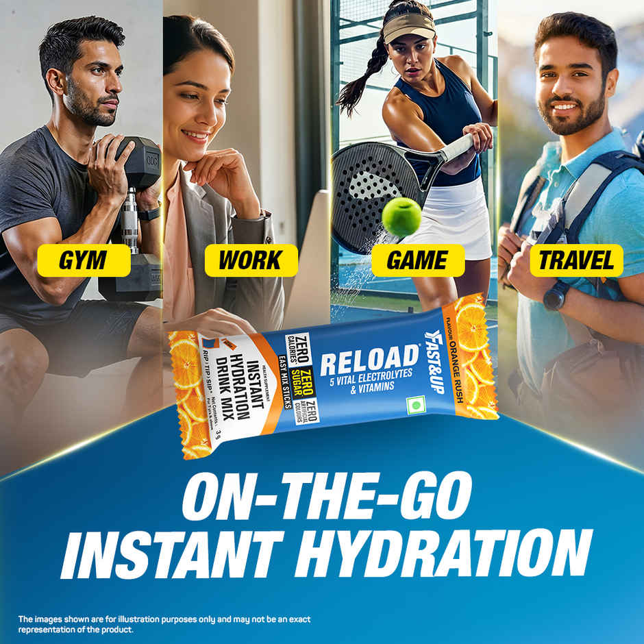 Fast&Up Reload Zero Sugar Instant Hydration Sticks With 5 Essential Electrolytes | Assorted
