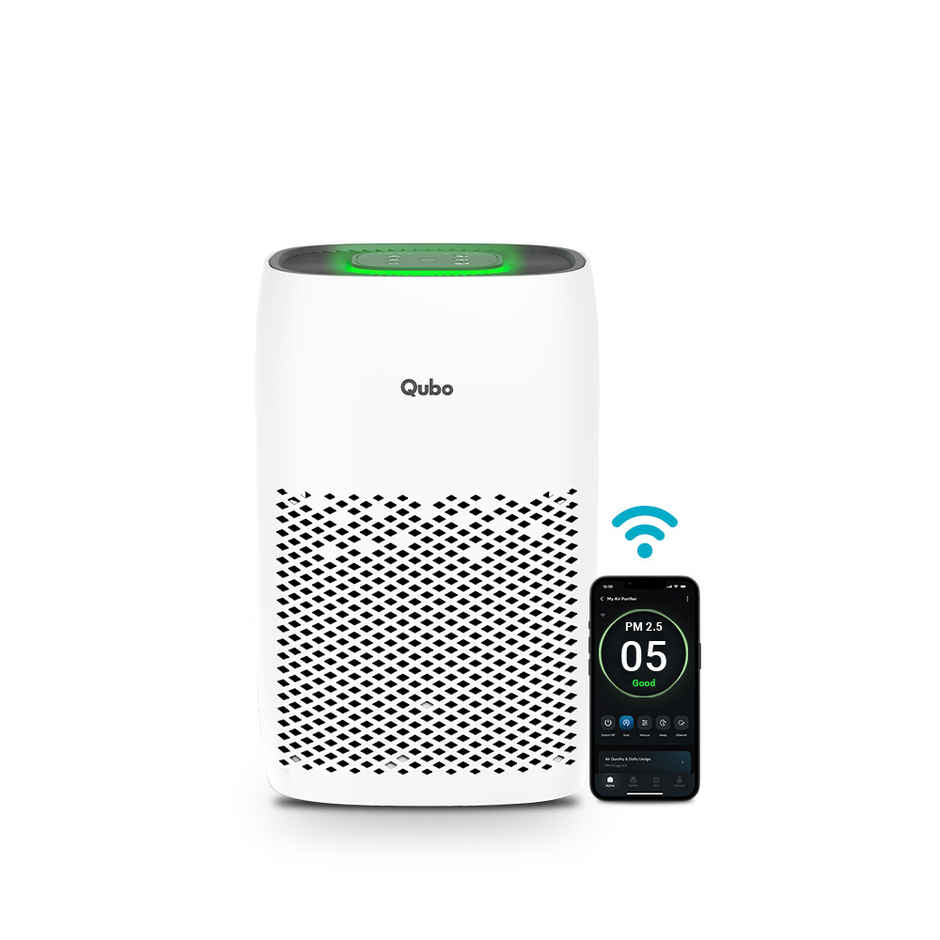 Qubo Smart 38W Air Purifier Q200 for Home by Hero Group | 200 Sqft | 99.99% Allergen Removal | HEPA H13 | 9000 Hrs Filter Life | App & Voice Control(White)