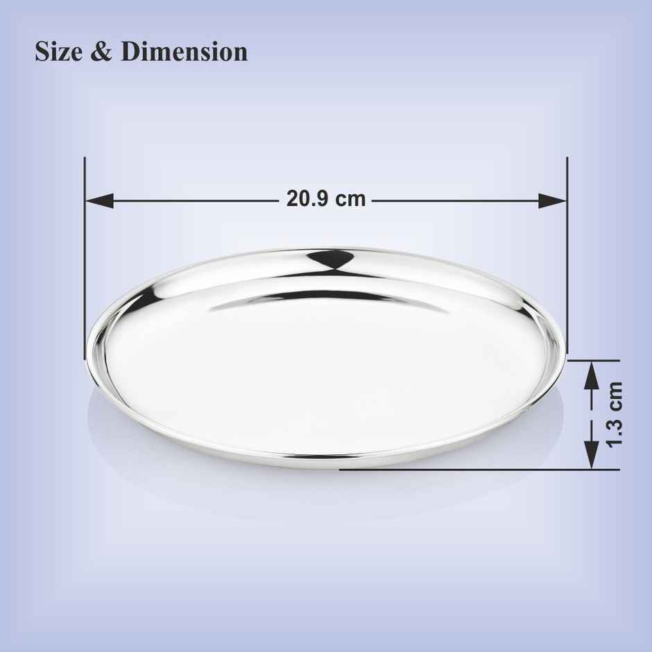 Steelera Stainless Steel Shallow Snacks Plate | Food Safe | 20 cm